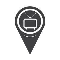 Kaartaanwijzer Tv-pictogram vector