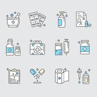 pakket met pictogrammen voor gezondheidszorg vector