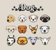 Set van hond hoofd illustratie vector