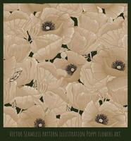 ez vector naadloze patroon illustratie papaver bloemen art
