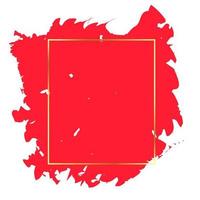 rode penseelstreek met gouden omtrek. vector