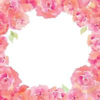 roze aquarel vierkant frame vector