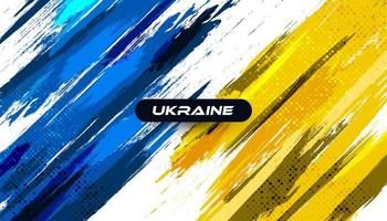 vlag van oekraïne met penseelconcept en halftooneffect. vlag van oekraïne in grunge-stijl. Oekraïense achtergrond met handgeschilderd concept vector