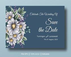 een mooie uitnodigingskaart met een combinatie van bloemen en zachte kleuren die geschikt is om de behoeften van ontwerpen voor huwelijksuitnodigingen aan te vullen vector