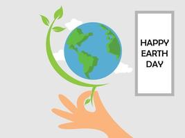internationale moeder aarde dag. aarde dag concept. hand met aarde. perfect voor spandoek, poster, pamflet en achtergrond. vector