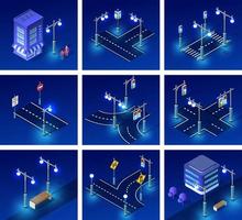 isometrische nachtlichtverlichting vector