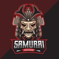 samurai krijger mascotte esport logo vector