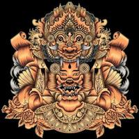 barong met balinese dansersillustratie vector