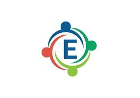 dit is een letter e afgerond logo-ontwerp vector