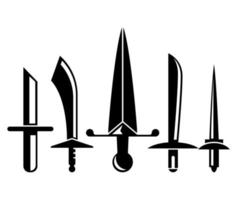 ridder zwaard iconen set vector
