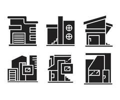 moderne huis iconen set vector