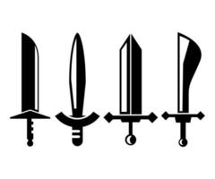 lang zwaard iconen set vector