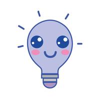 kawaii schattig gelukkig lamp idee vector