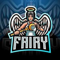 fairy esport mascotte logo ontwerp vector