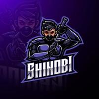 shinobi esport mascotte logo ontwerp vector