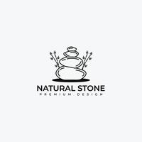 natuurlijke balans steen logo overzicht inspiratie, lijn kunst logo ontwerp illustratie vector