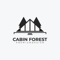 cabine bos modern logo vector illustratie ontwerp, cabine huisje logo ontwerp