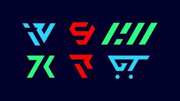letterteken logo-ontwerp instellen vector