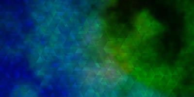 lichtblauwe, groene vectorlay-out met lijnen, driehoeken. vector
