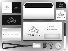 hout met filmapparatuur. perfect logo-ontwerp voor filmmaker vector