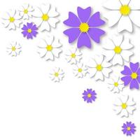 zomerbloemen papier gesneden banner. heldere blauwe korenbloemen met margrieten en lente ornament vakantie en verjaardag toepassing romantische creatieve vector uitnodiging