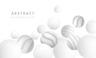 abstracte wit grijze achtergrond met 3D-cirkel bal patroonelementen. kunst ontwerpconcept voor zakelijke banner, poster, dekking of achtergronden. vector illustratie