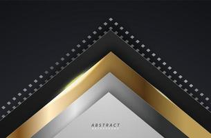 abstracte donkergrijze en gouden overlappende achtergrond. moderne heldere gradiëntkunstachtergrond of banner voor zaken. vector illustratie