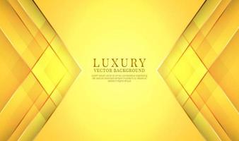 3D gele luxe abstracte achtergrond overlap laag op heldere ruimte met gouden lijn effect decoratie. grafisch ontwerp toekomstig stijlconcept voor flyer, banner, omslag, brochure, kaart of bestemmingspagina vector