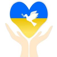 Oekraïense vlag met duifteken van vrede. vector