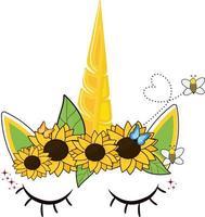 zomer eenhoorn met zonnebloem vlinder het kan worden gebruikt op t-shirt, labels, posters, pictogrammen, trui, trui, hoodie, mok, sticker, kussen, tassen, wenskaarten, badge of banner
