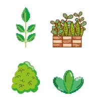 Set van tuin en natuur korrelig pictogrammen vector