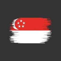 singapore vlag penseelstreek. nationale vlag vector