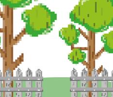 Pixelated tuinlandschap vector