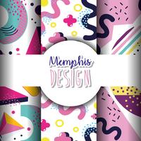 Memphis-sjablonen en achtergronden vector