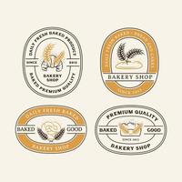 handgetekende vintage bakkerij winkel logo label instellen vector