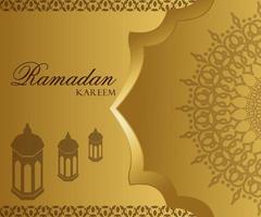 ramadan kareem poster illustratie, moskee, gouden lichteffect achtergrond ziet er luxueus uit, goed voor banners, posters, promotionele media in de maand ramadan vector