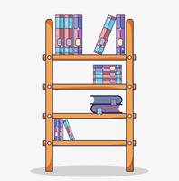 Houten bibliotheek cartoon vector