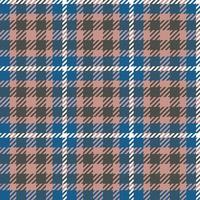 tartan geruite patroon achtergrond. flanellen shirts, vectorillustratie voor wallpapers, bruin blauwe en witte lijn kleur stof textuur, Schotse kooi vector