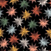 delicate opengewerkte sterren met gesneden botanische motieven vector naadloos patroon