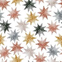 delicate opengewerkte sterren met gesneden botanische motieven vector naadloos patroon