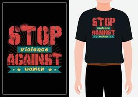 stop geweld tegen vrouwen moderne citaten t-shirtontwerp gratis vector