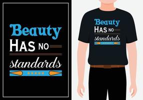 schoonheid heeft geen normen moderne citaten t-shirtontwerp gratis vector