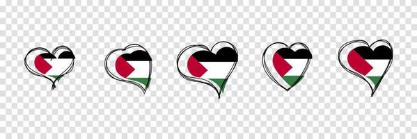 vlag van palestina in hartvorm. Palestina nationaal symbool. vector illustratie