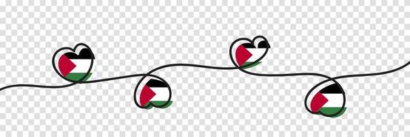 vlag van palestina in hartvorm. Palestina nationaal symbool. vector illustratie