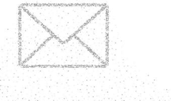 e-mail symbool vorm deeltje geometrische cirkel stip pixelpatroon, je hebt mail conceptontwerp zwarte kleur illustratie op witte achtergrond met ruimte, vector eps