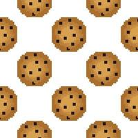 naadloos patroon van cookies in pixelstijl 2 vector