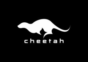 zwart-wit silhouet van rennende cheetah vector