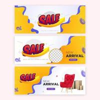 3 verkoopaanbieding bewerkbare banner vector sjabloon