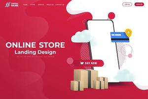 online winkel website bestemmingspagina ontwerp vector