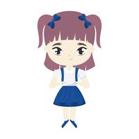 schattige kleine student meisje avatar karakter vector